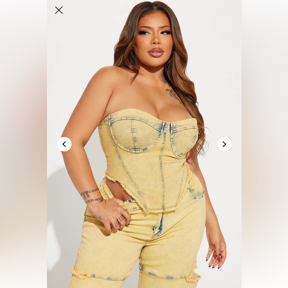 Fashion Nova Yellow Wide Leg Jumpsuit - Picture 2 of 4